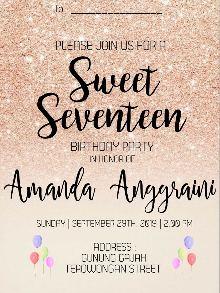 Background Undangan Ulang Tahun Sweet Seventeen - 56+ Koleksi Gambar