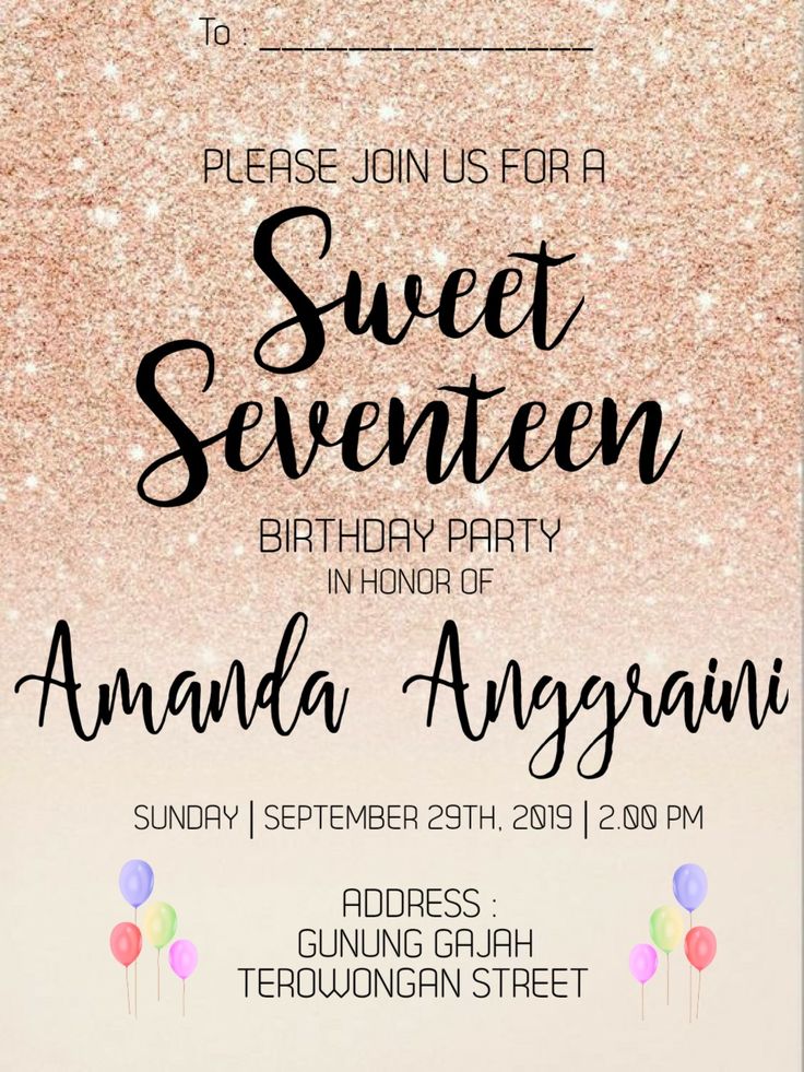 Detail Background Undangan Ulang Tahun Sweet Seventeen Nomer 8