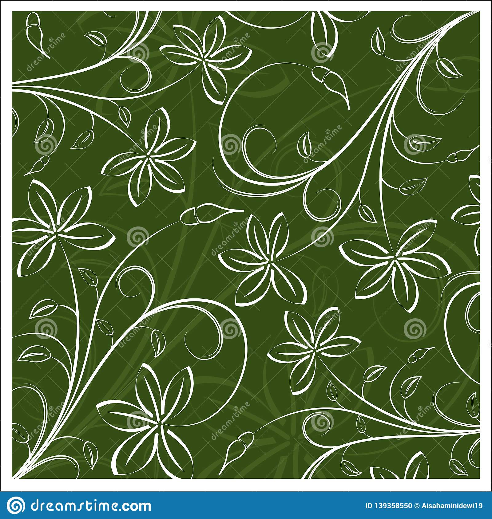 Detail Background Vector Batik Hijau Nomer 15