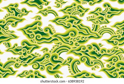 Detail Background Vector Batik Hijau Nomer 23