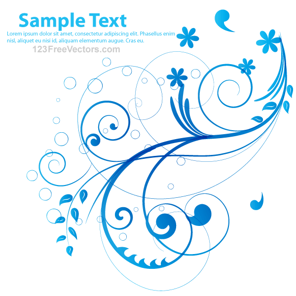 Detail Background Vector Blue Flower Nomer 33