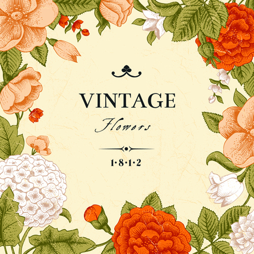 Detail Background Vintage Flowers Nomer 29