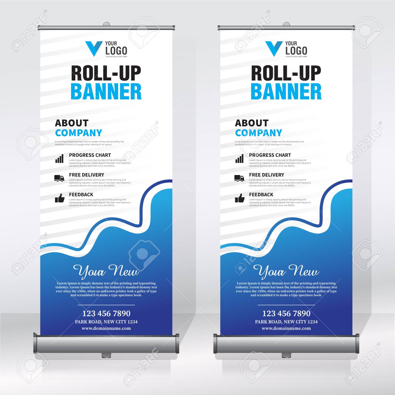Detail Background X Banner Blue Nomer 20