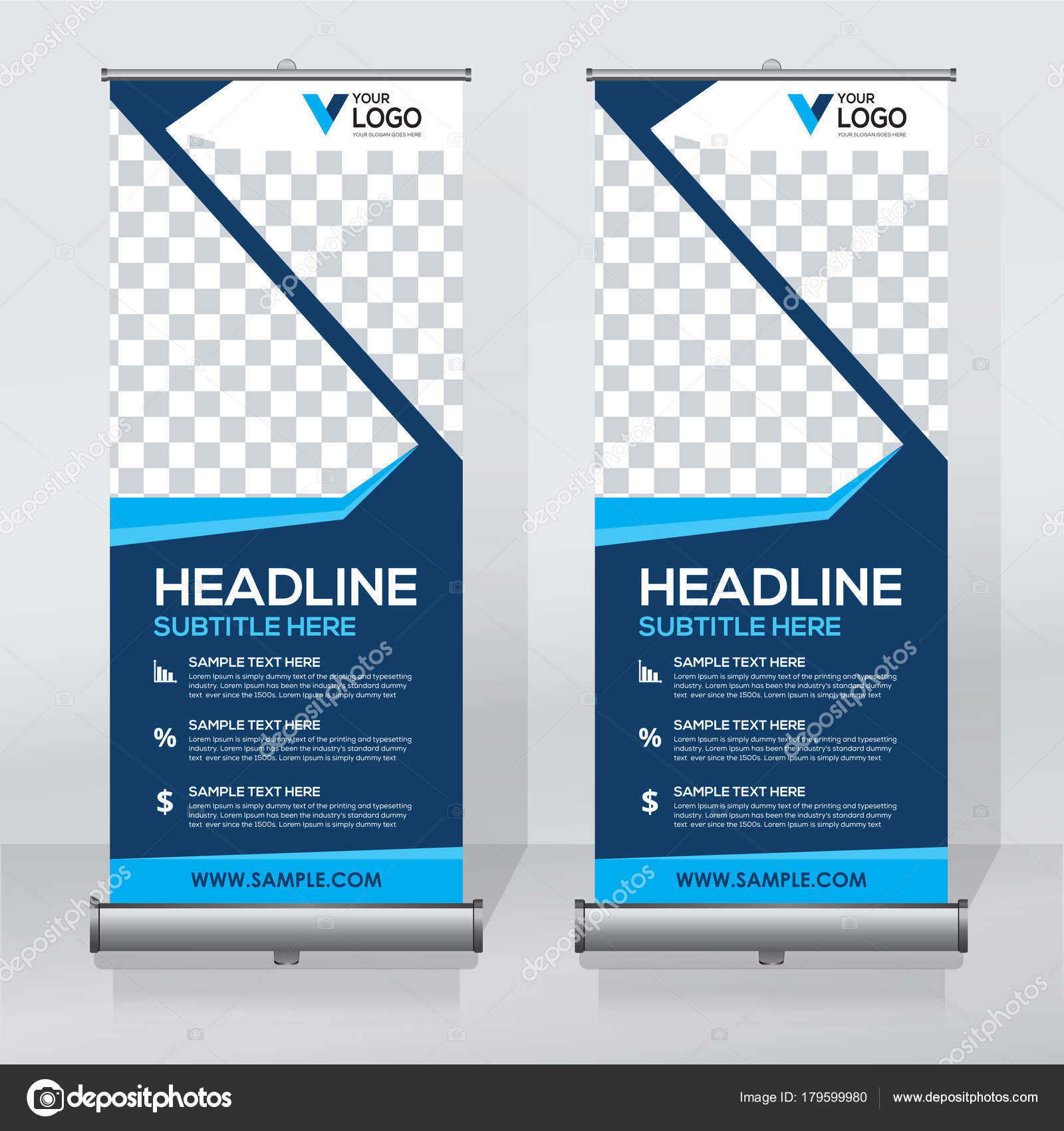 Detail Background X Banner Blue Nomer 33