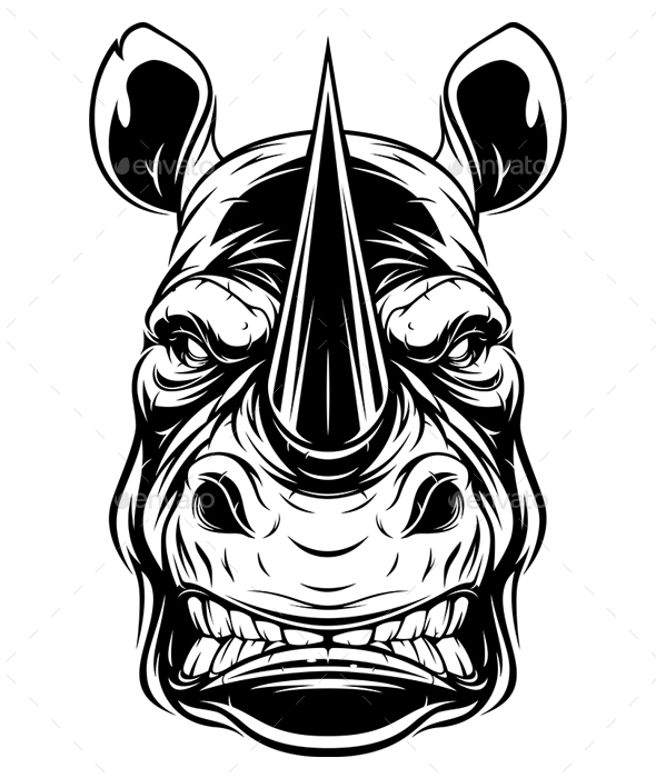 Detail Badak Cula Satu Vector Nomer 2