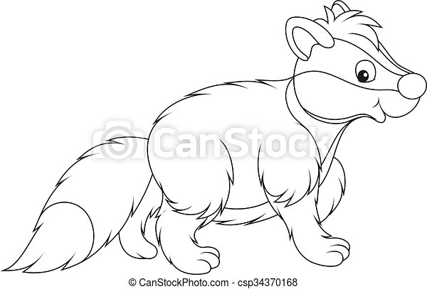 Detail Badger Clipart Black And White Nomer 8