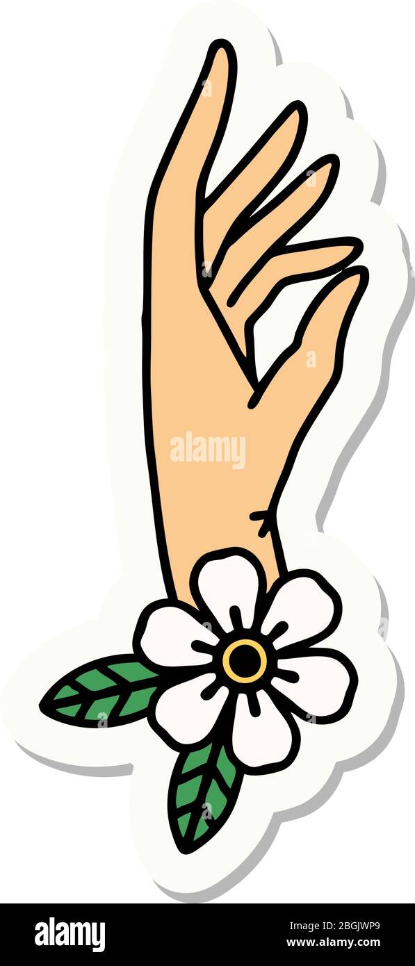 Detail Flower Hand Tattoo Nomer 17