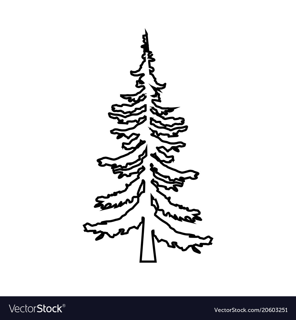 Detail Tree Illustration Line Nomer 16