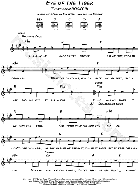 Detail Eye Of The Tiger Flute Notes Nomer 13