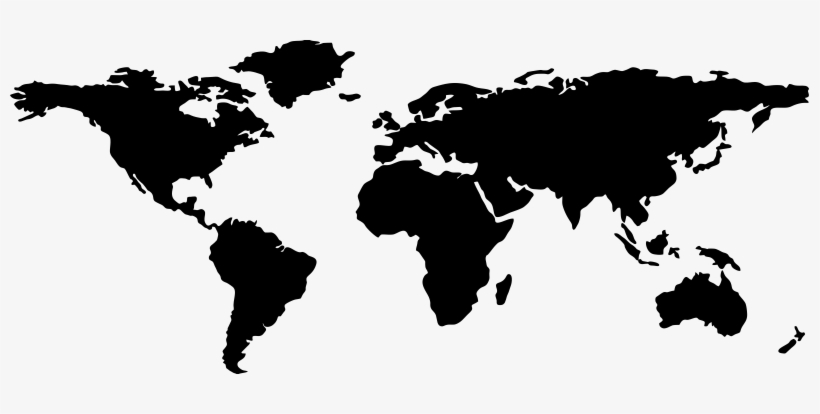 World Map Black White - KibrisPDR