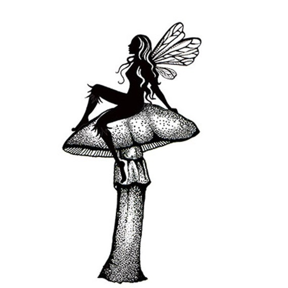 Download Fairy On Mushroom Silhouette Nomer 8