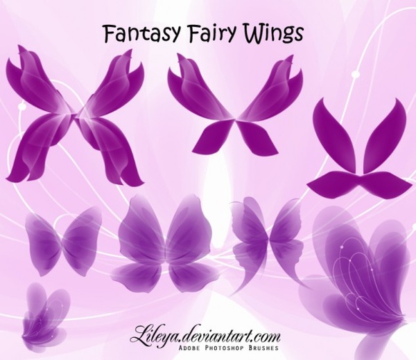 Detail Fairy Wings Photoshop Brushes Nomer 39