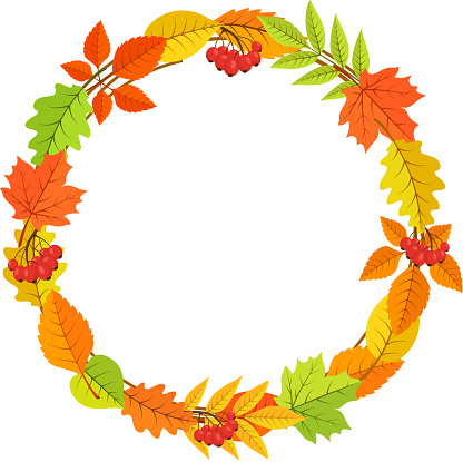 Detail Fall Leaf Garland Clip Art Nomer 21