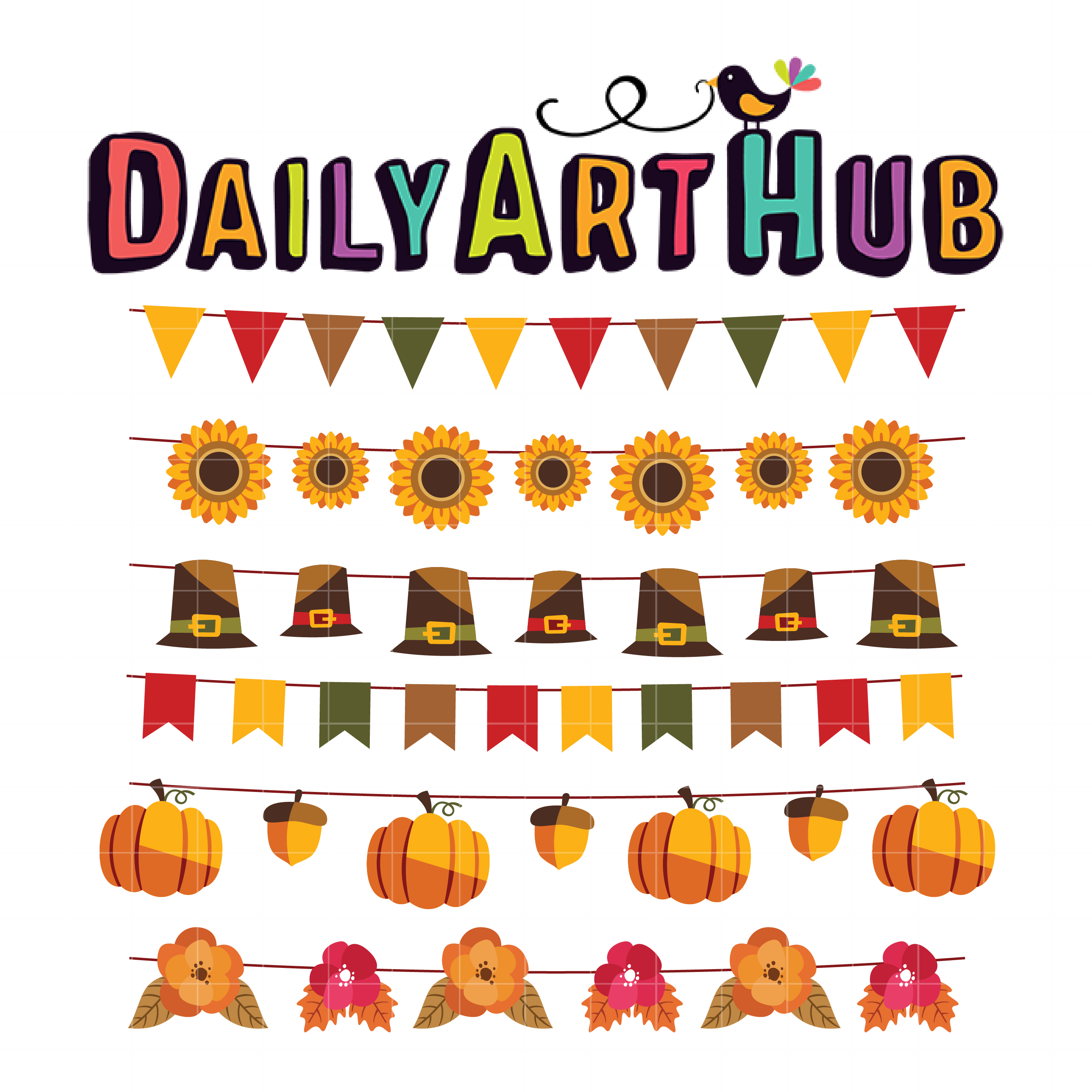 Detail Fall Leaf Garland Clipart Nomer 21