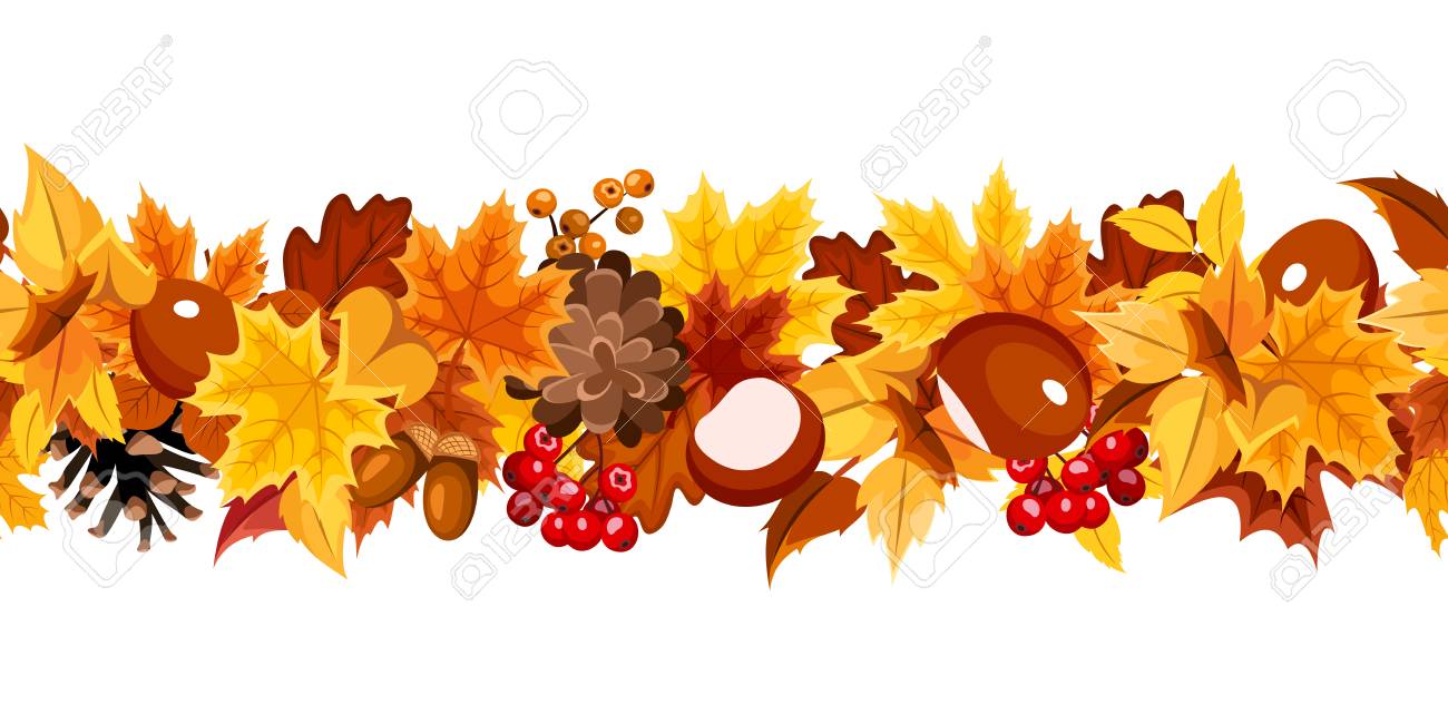 Detail Fall Leaves Garland Clipart Nomer 12