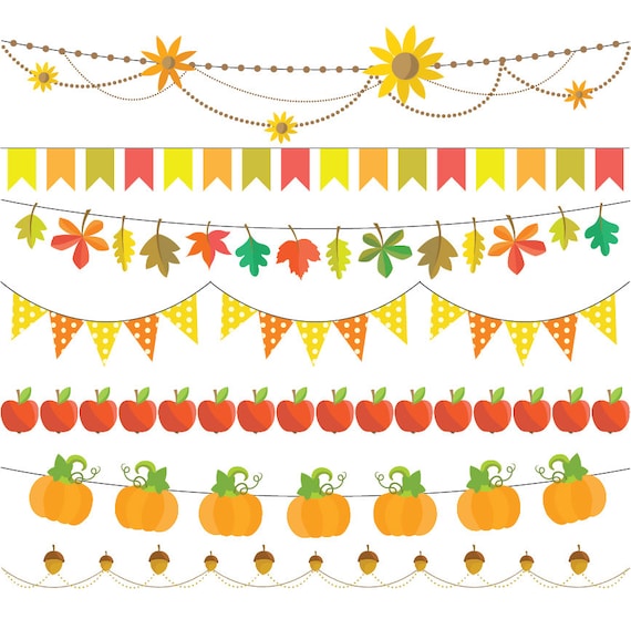 Detail Fall Leaves Garland Clipart Nomer 28