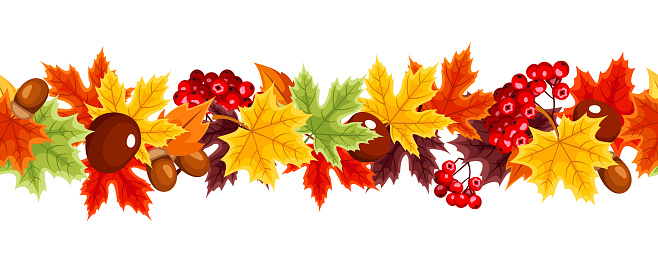 Detail Fall Leaves Garland Clipart Nomer 3