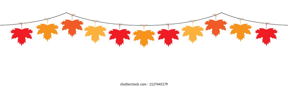 Detail Fall Leaves Garland Clipart Nomer 39