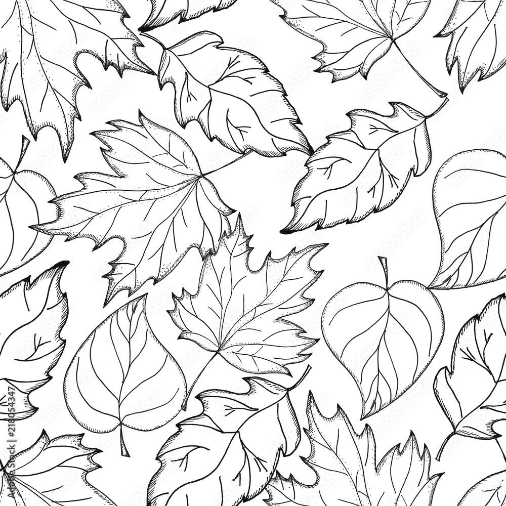 Detail Falling Leaves Clipart Black And White Nomer 34