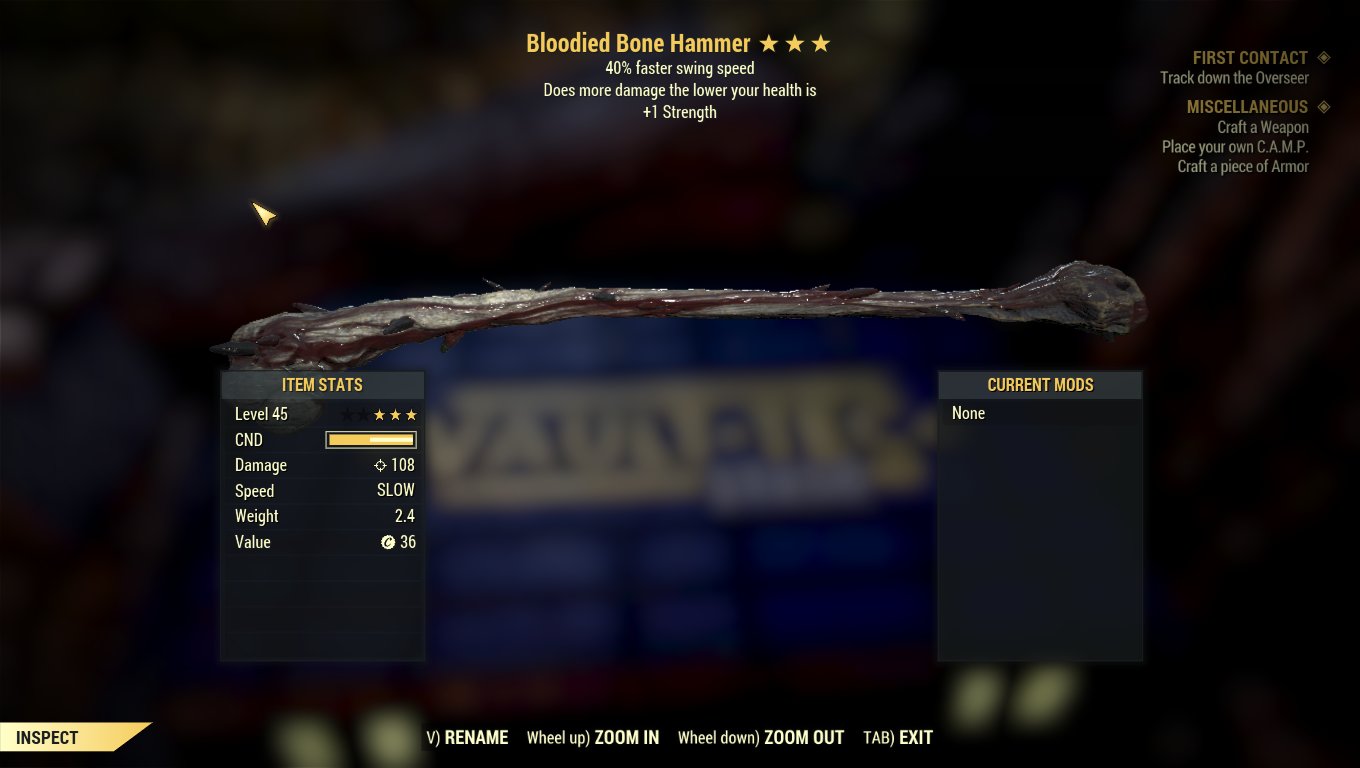 Detail Fallout 76 Bone Hammer Nomer 20