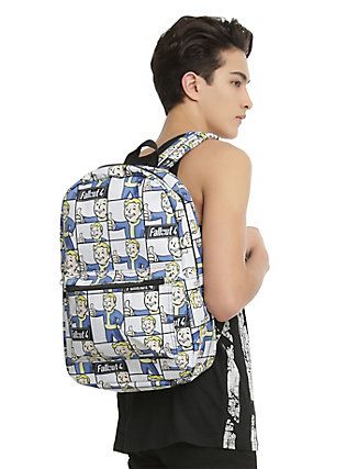 Detail Fallout Vault Boy Print Backpack Nomer 26