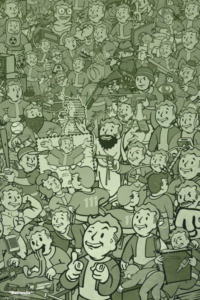 Detail Fallout Vault Boy Print Backpack Nomer 43