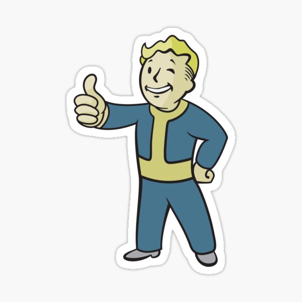 Detail Fallout Vault Boy Sticker Nomer 14