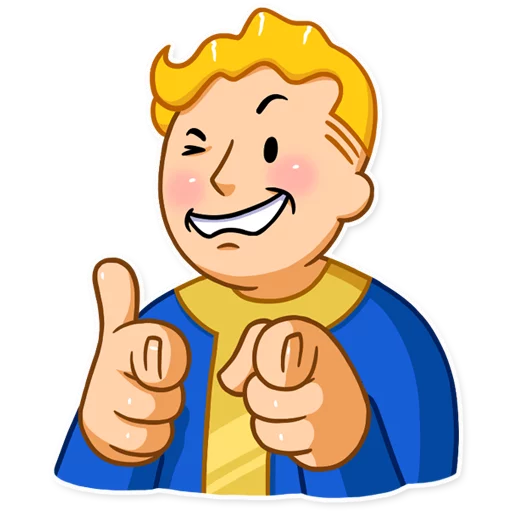 Detail Fallout Vault Boy Sticker Nomer 17