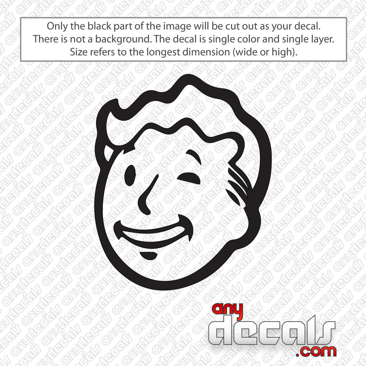 Detail Fallout Vault Boy Sticker Nomer 4