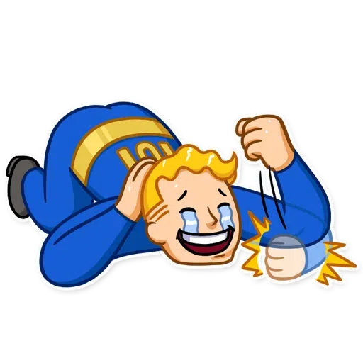 Detail Fallout Vault Boy Sticker Nomer 35