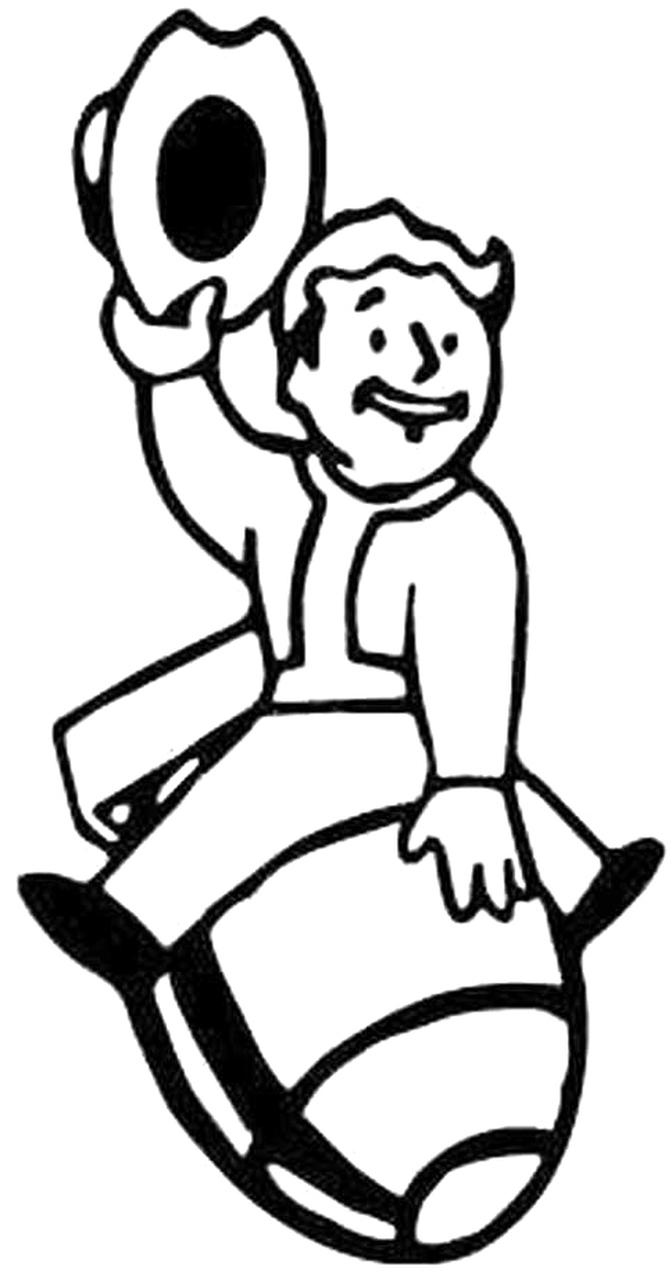 Detail Fallout Vault Boy Sticker Nomer 40