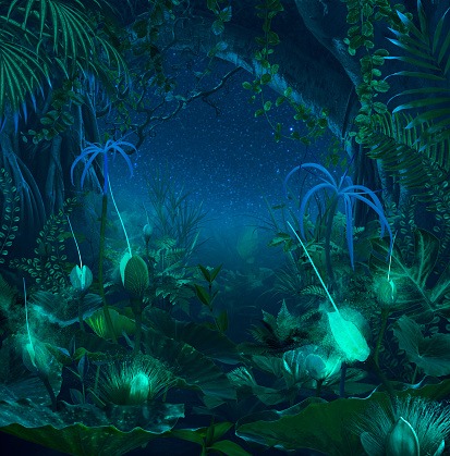 Detail Fantasy Forest Background Nomer 12