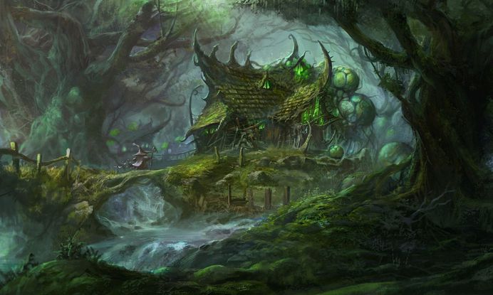 Detail Fantasy Forest Background Nomer 14