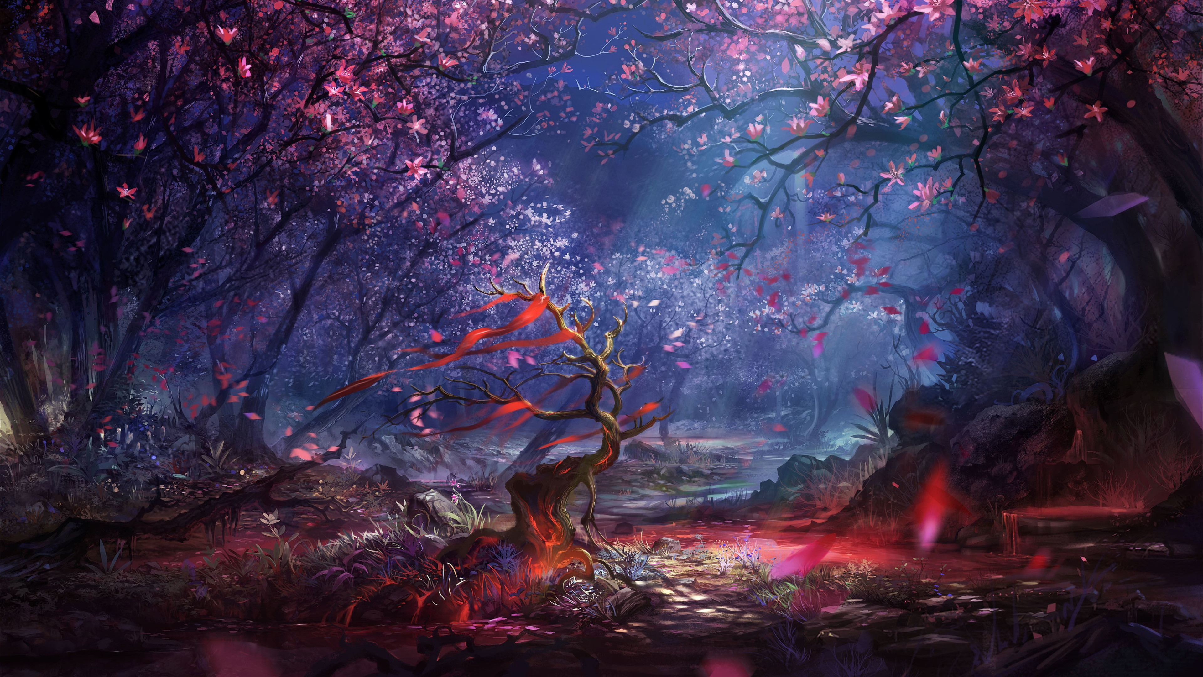 Detail Fantasy Forest Background Nomer 20