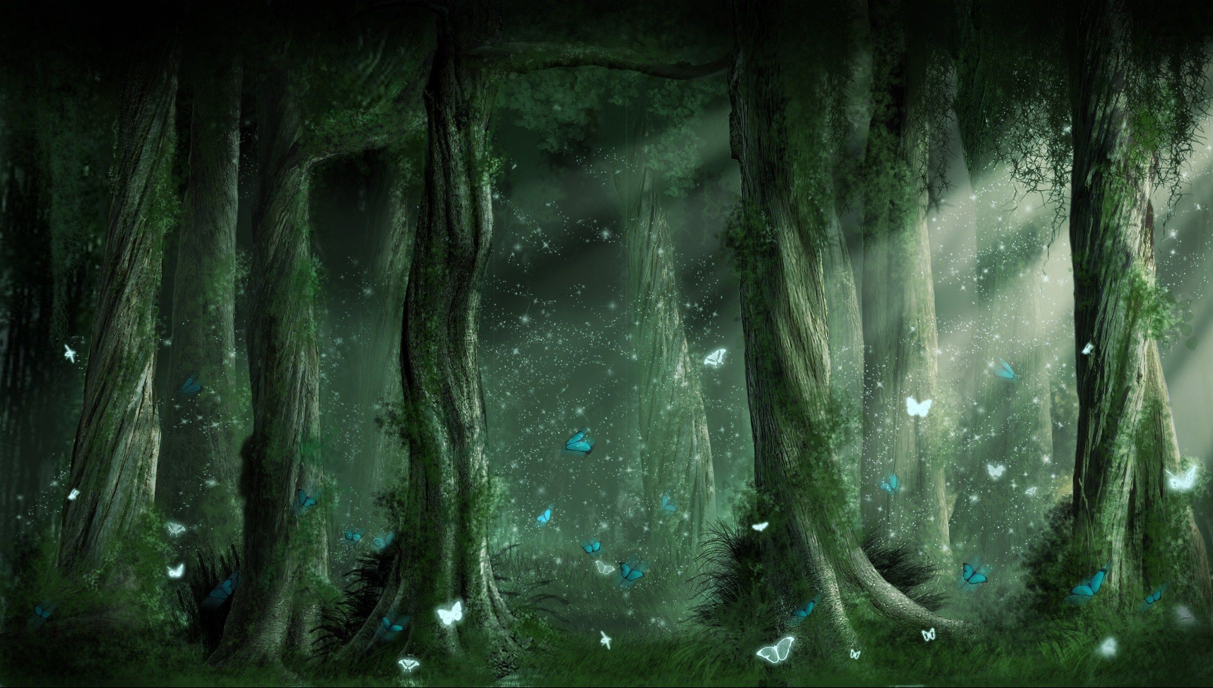 Detail Fantasy Forest Background Nomer 3