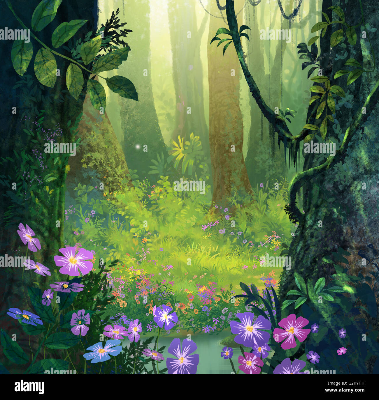 Detail Fantasy Forest Background Nomer 5