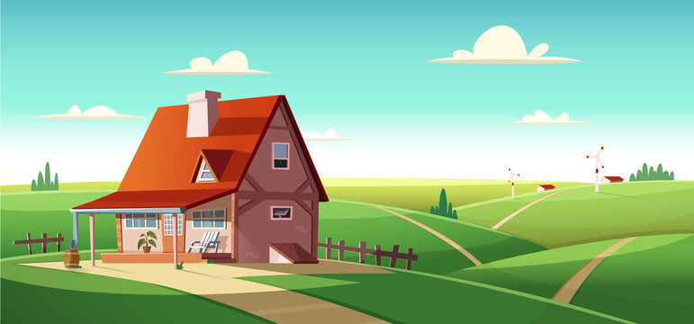 Detail Farm House Cartoon Nomer 3