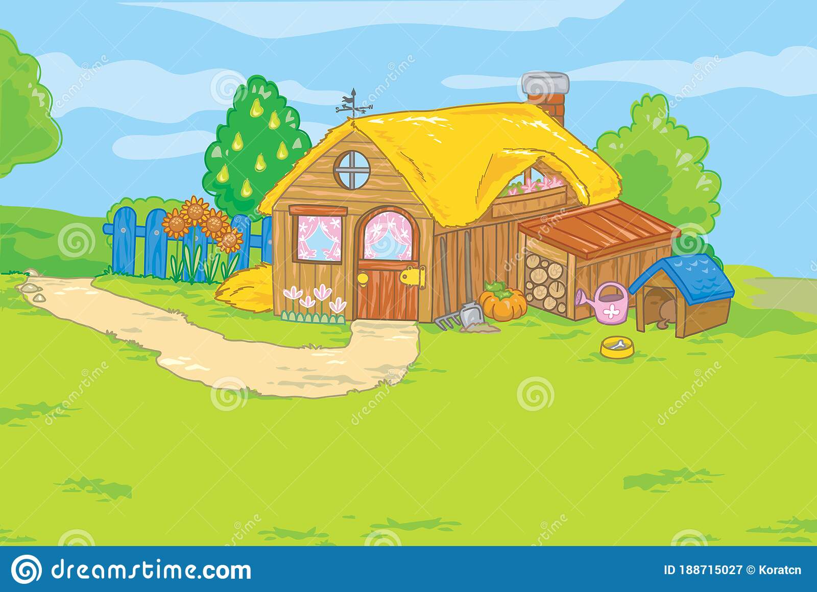 Detail Farm House Cartoon Nomer 6