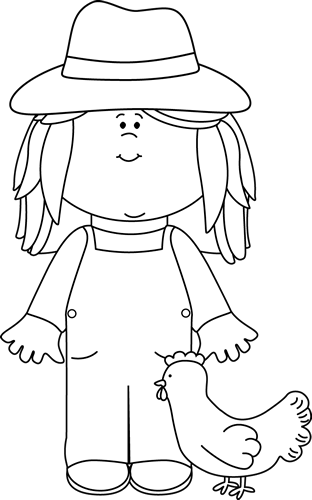 Detail Farmer Clipart Black And White Nomer 11