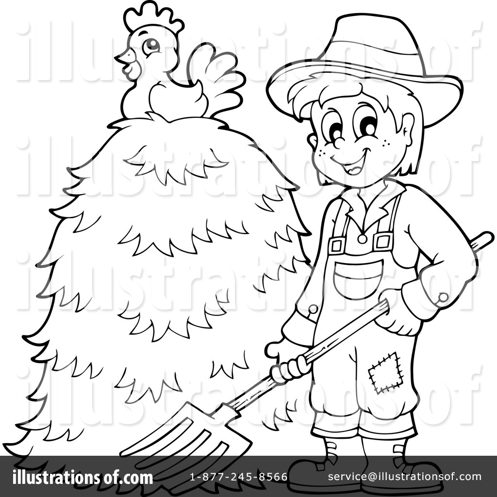 Detail Farmer Clipart Black And White Nomer 14