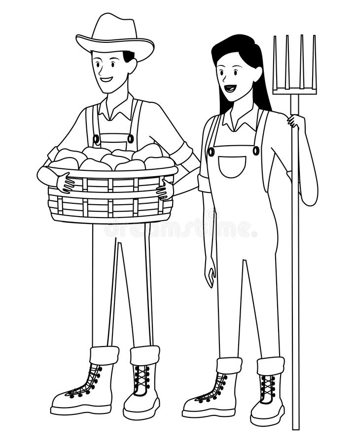 Detail Farmer Clipart Black And White Nomer 15