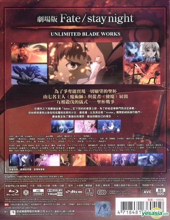 Detail Fate Stay Night Unlimited Blade Works Bd Nomer 52