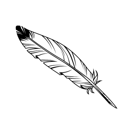 Detail Feather Black And White Clipart Nomer 13