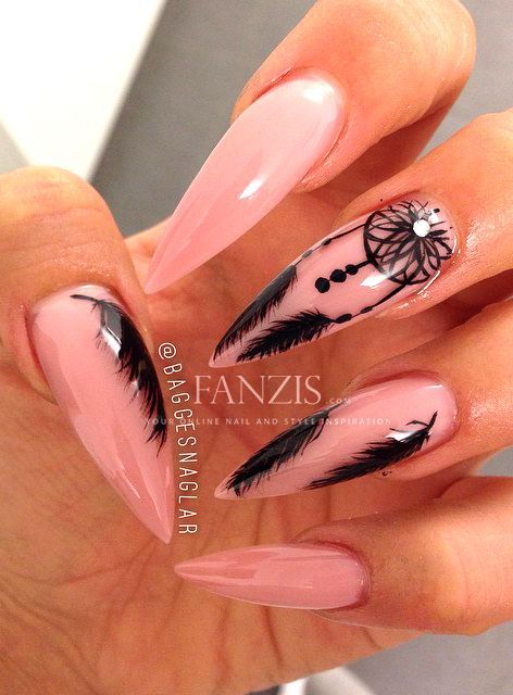 Detail Feather Dream Catcher Nail Art Nomer 26