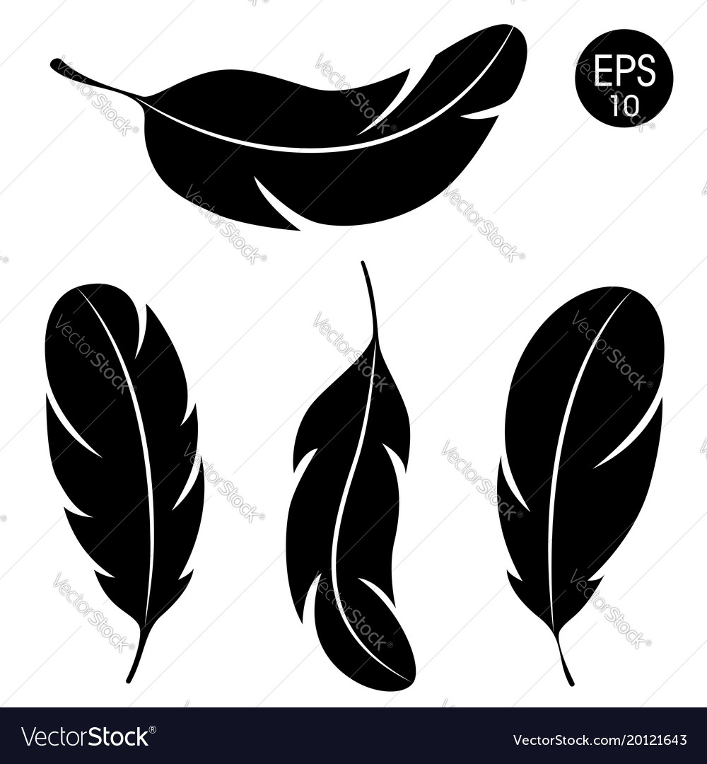 Detail Feather Silhouette Vector Free Nomer 9