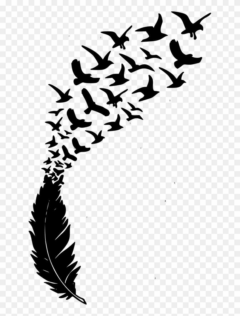 Feather With Birds Clipart - KibrisPDR