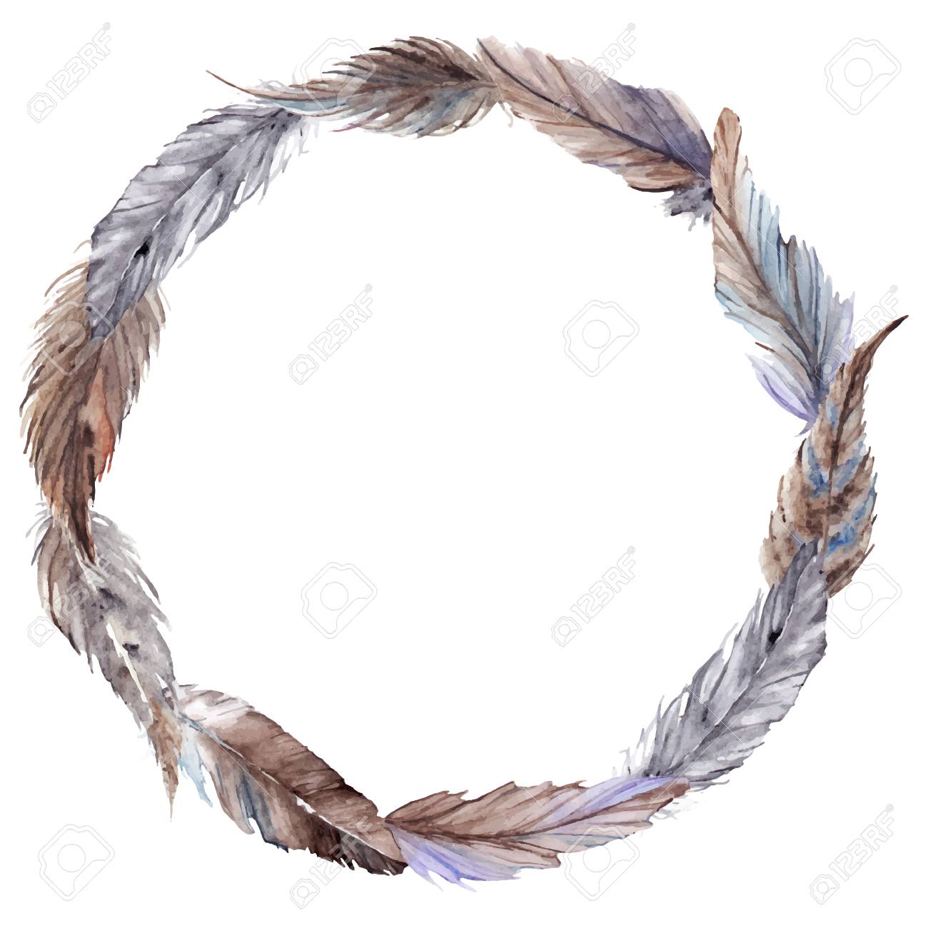 Feather Wreath Clipart - KibrisPDR