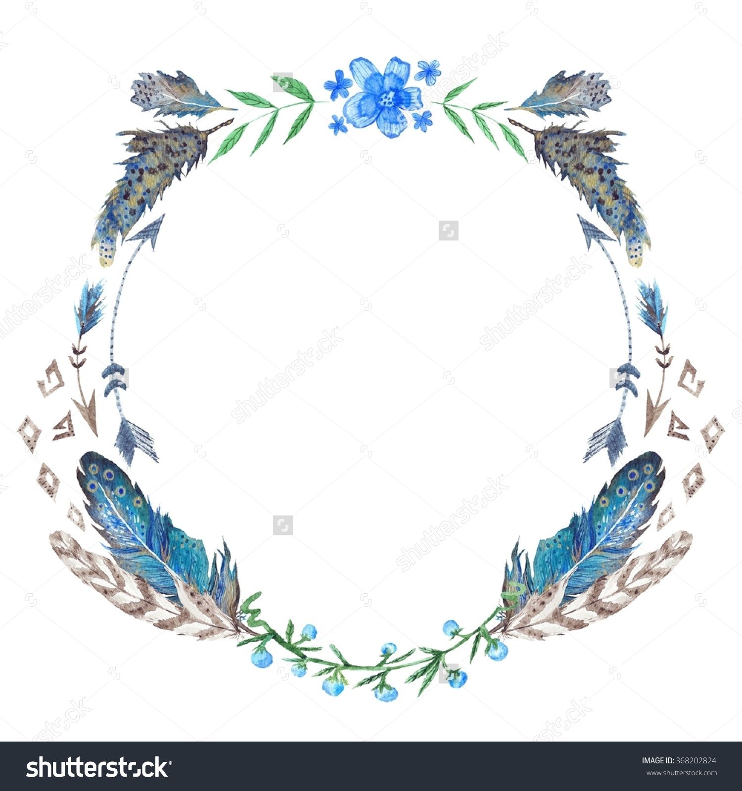 Detail Feather Wreath Clipart Nomer 24