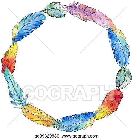 Detail Feather Wreath Clipart Nomer 37