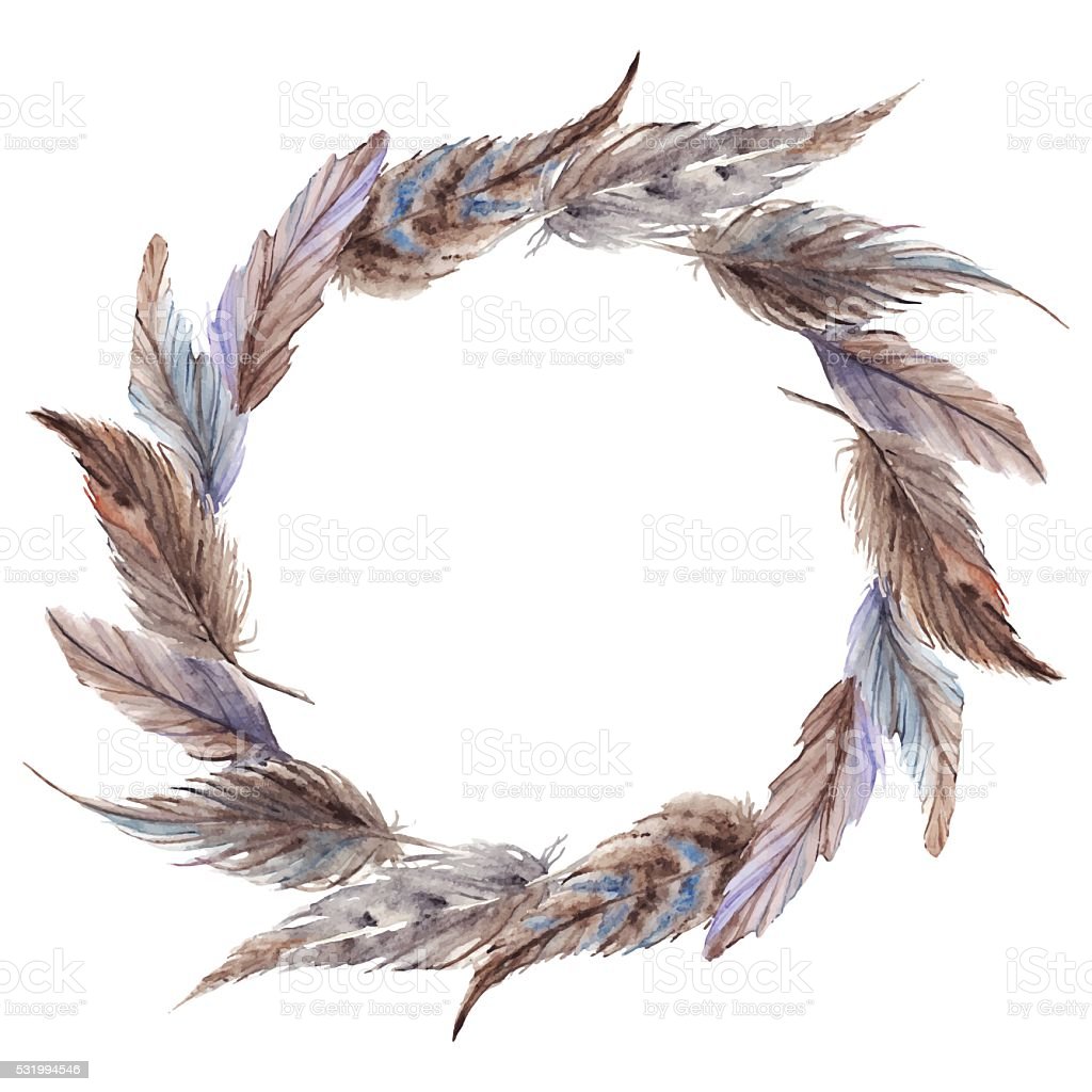 Detail Feather Wreath Clipart Nomer 43